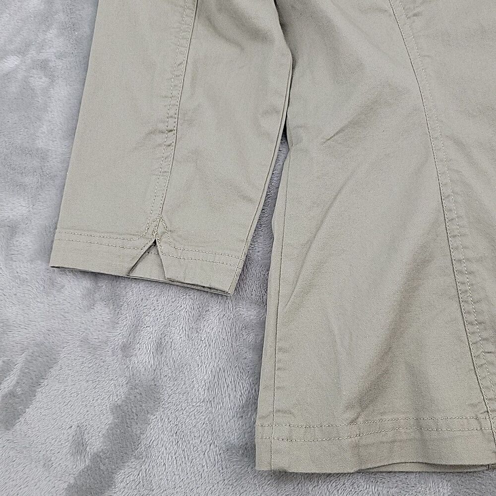 Denim & Company Stretch Twill 3/4‎ Sleeve Button Front Jacket Size 2 Tan Khaki - Picture 4 of 12